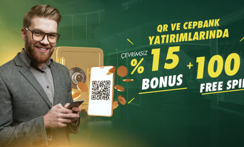 %15 ÇEVRİMSİZ QR - CEPBANK BONUSU - %100 FREESPİN 1 betpark